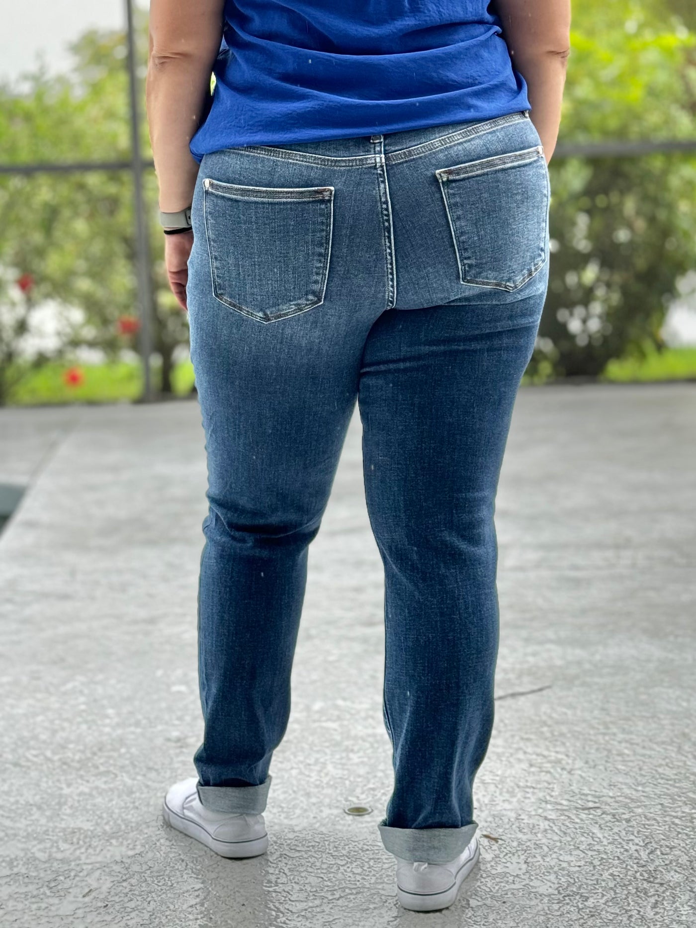 Just Roll With It Slim Cut Jeans By Judy Blue