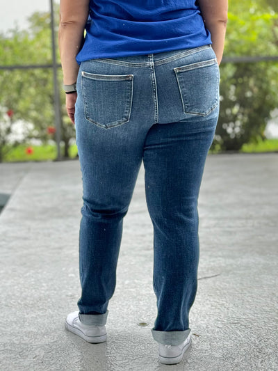 Just Roll With It Slim Cut Jeans By Judy Blue