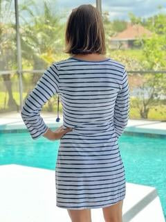 Seaside Beach Dress In Watercolor Stripes By Capelton Road