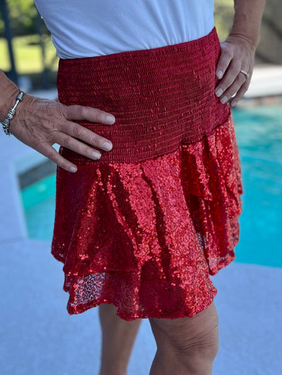 Sparkle Through The Holidays Skirt By Simply Southern