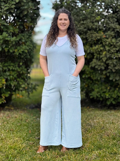 Jump Around Jumpsuit By Simply Southern - Ice