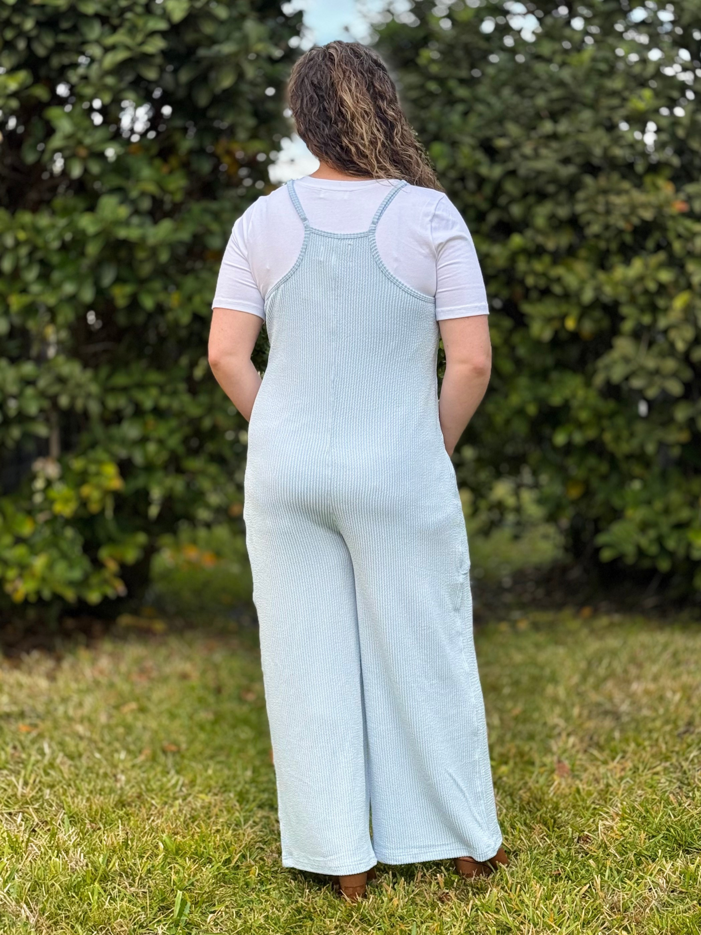 Jump Around Jumpsuit By Simply Southern - Ice