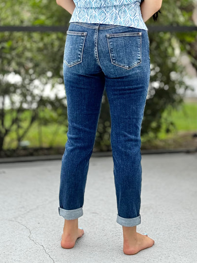 Just Roll With It Slim Cut Jeans By Judy Blue