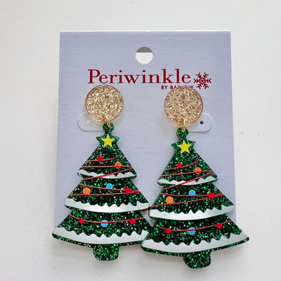 Holiday Collection by Periwinkle - Glitter Christmas Trees With Multi Lights