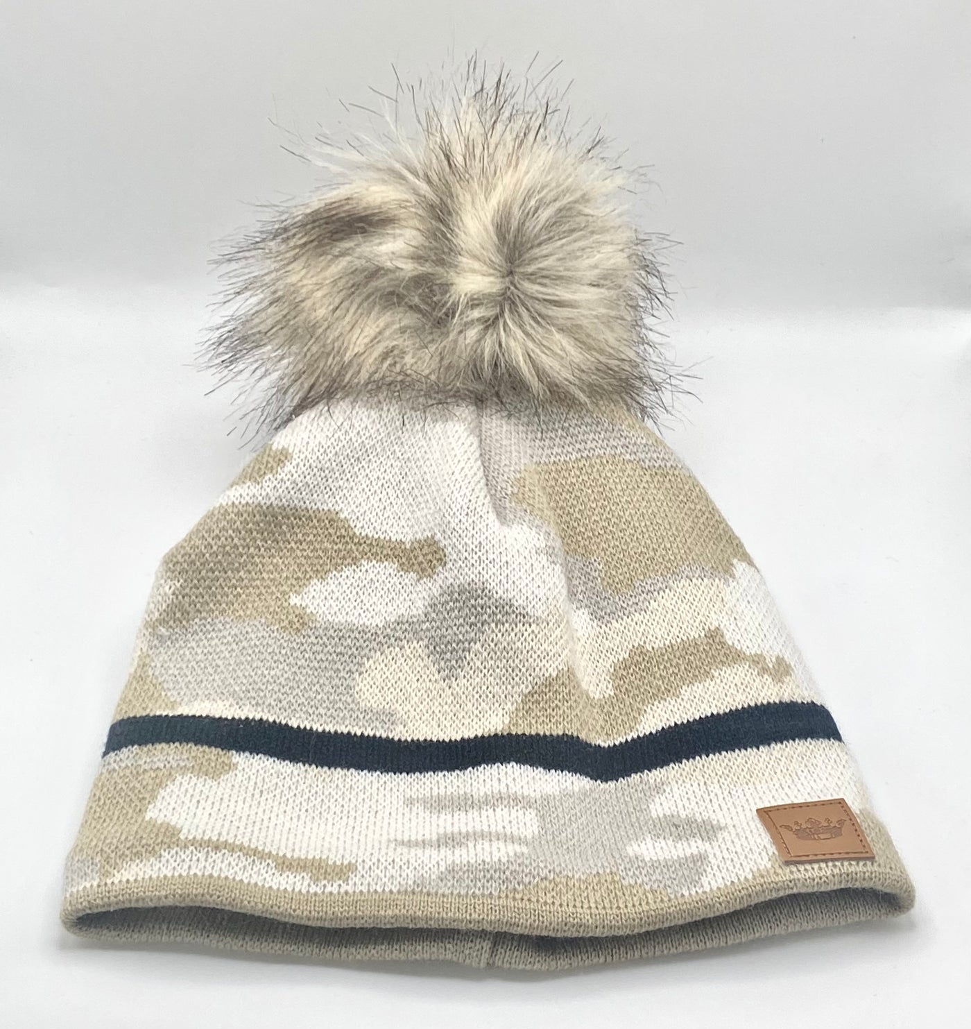 Baby It's Cold Outside Beanies - Desert Camo With Black Stripe