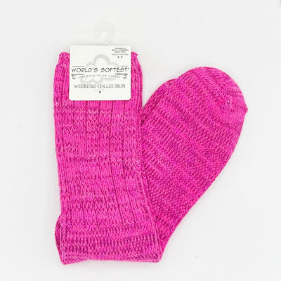 World's Softest Sock Weekend Collection - Hot Pink