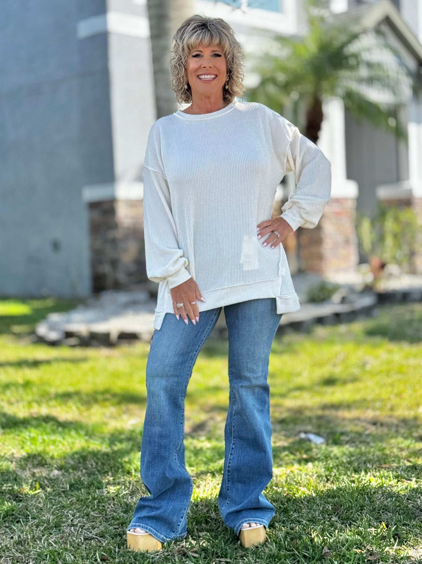 Radiantly Ribbed Long Sleeve - Ivory