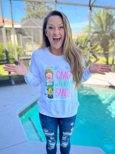 OMG! Hey Santa Crew Neck Sweatshirt By Simply Southern