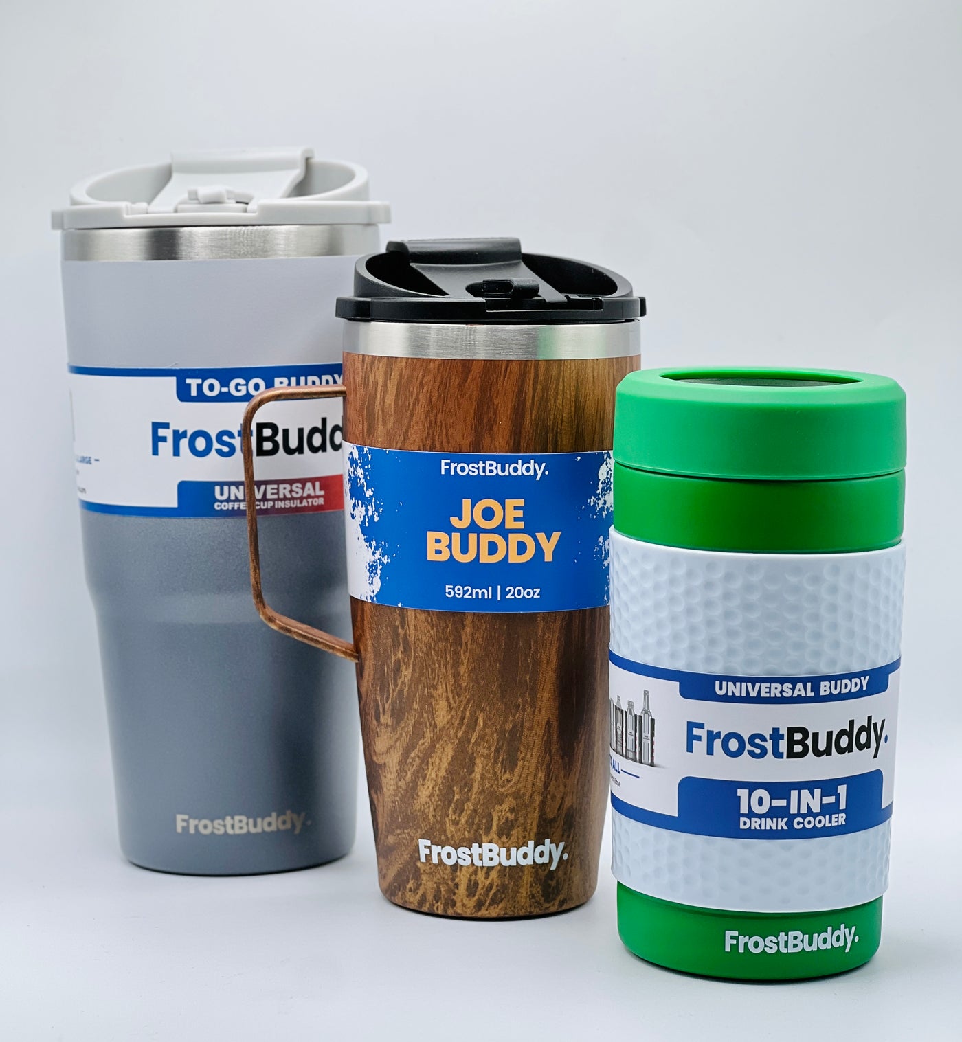 Frost Buddy Universal Can Cooler - Fits all - Stainless Steel Can Cooler  for 12 oz & 16 oz Regular or Slim Cans & Bottles - Stainless Steel Auction