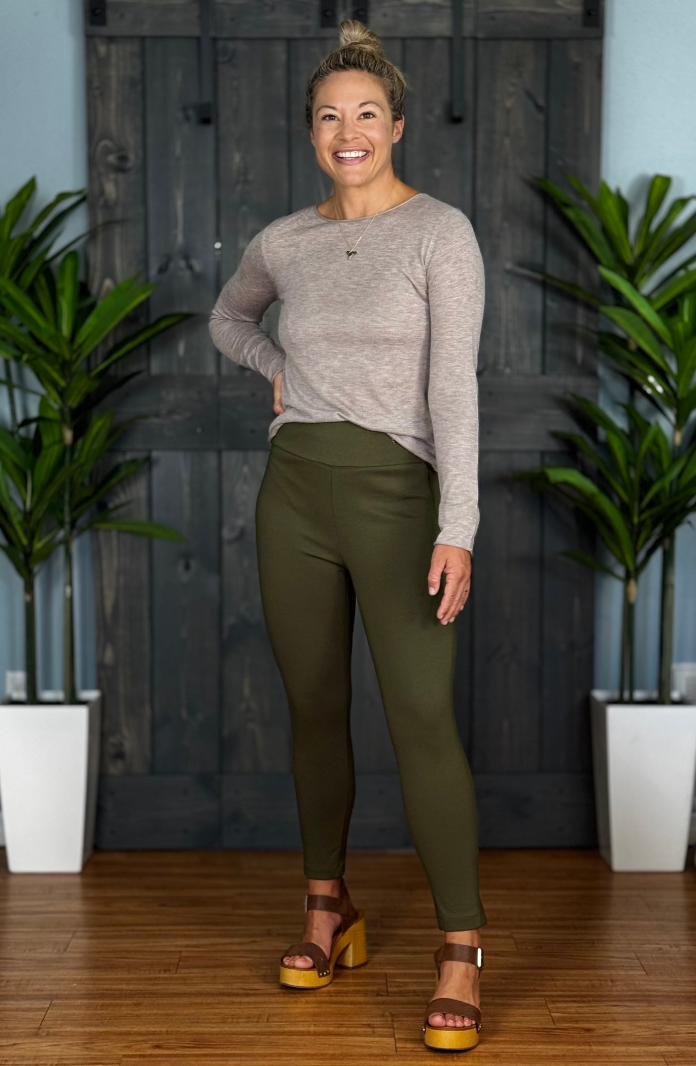 The Perfect Pant By Dear Scarlett - Ankle Skinny / Olive