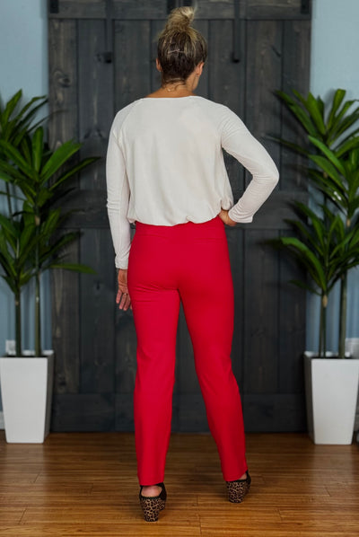 The Perfect Pant By Dear Scarlett - Straight / Red