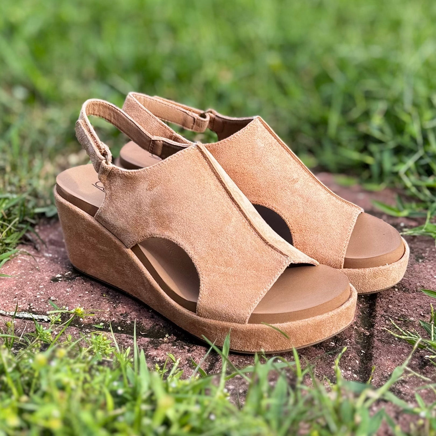 Carley Wedges By Corky's In Camel Suede