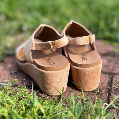 Carley Wedges By Corky's In Camel Suede