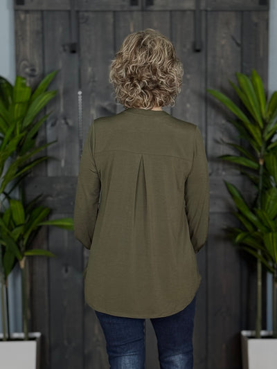 The Lizzy Top In Olive By Dear Scarlett