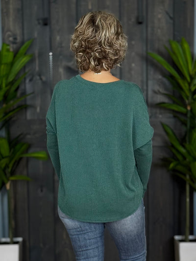 Do The Wave Top - Forest Green - V Neck