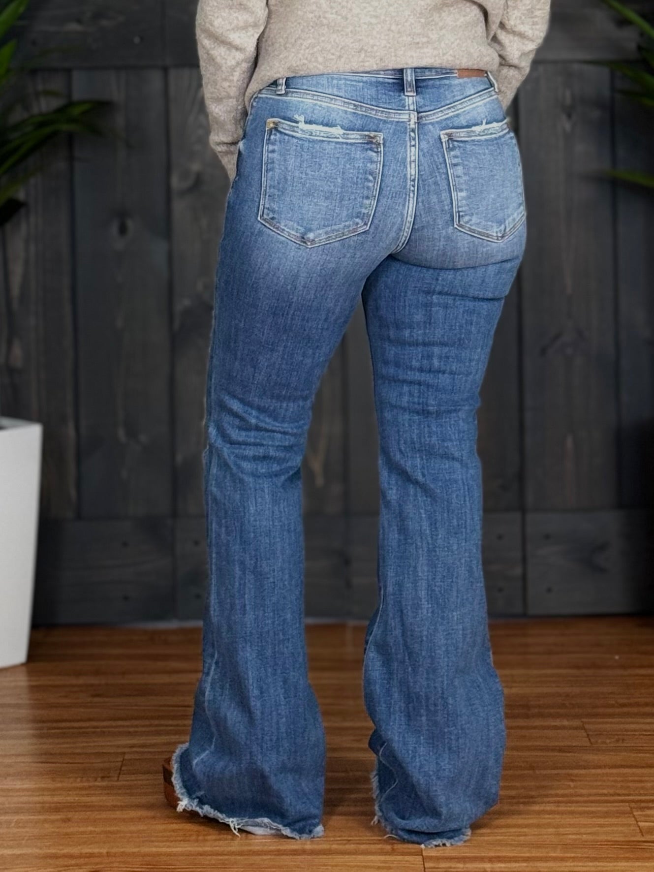 Don't Be So Buttoned Up Flare Jeans By Judy Blue