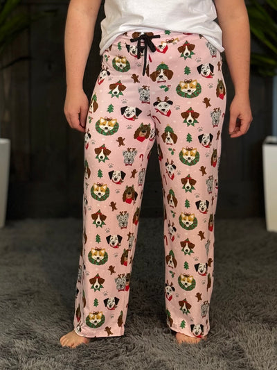 Holiday Lounge Wear By Amanda Blu - Santa Pups Pants