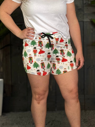 Holiday Lounge Wear By Amanda Blu - Nutcracker Shorts