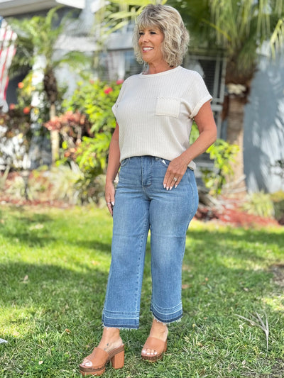 Cropped & Casual Tummy Control Cropped Jeans By Judy Blue