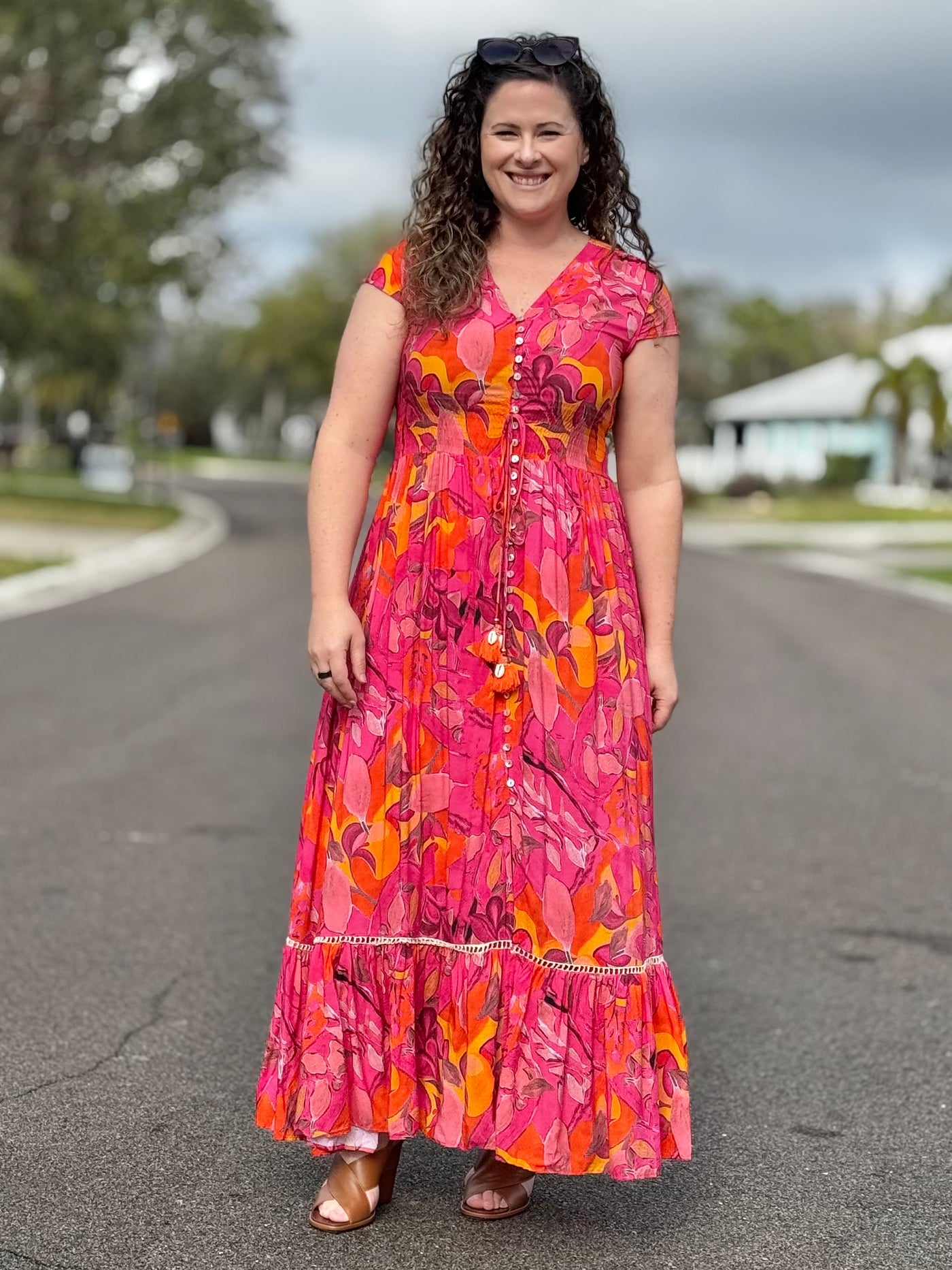 Aliya Button Front Maxi Dress