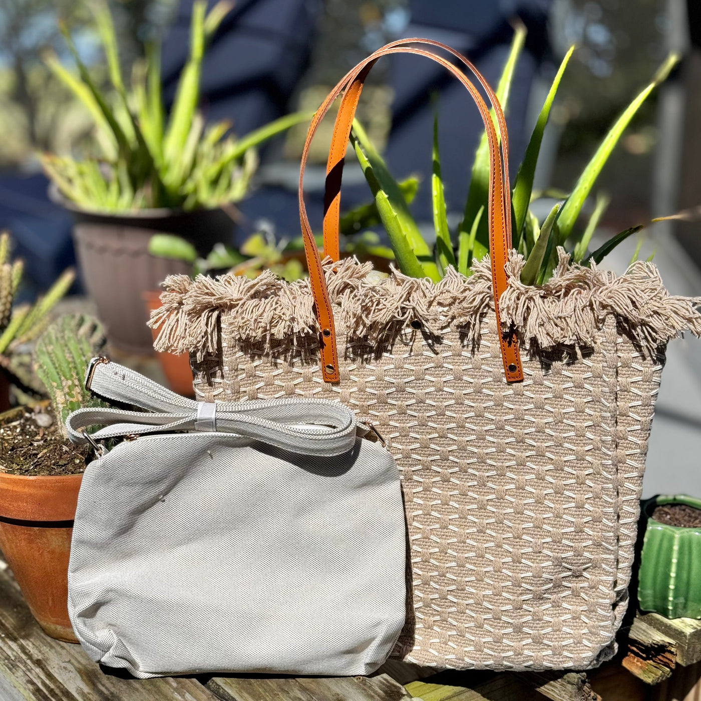 The Madison Woven Tote - Oat