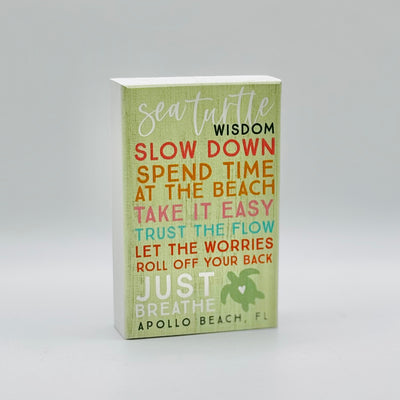 Winter Holiday Decor By Sincere Surroundings - 3.5" x 5" - Sea Turtle Wisdom / Apollo Beach