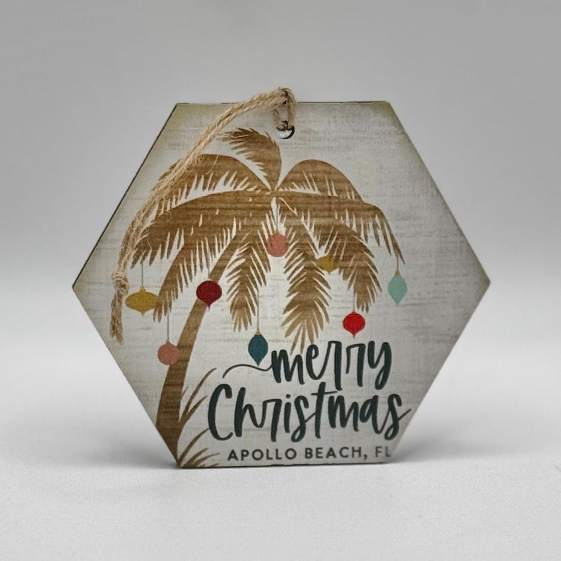 Winter Holiday Decor By Sincere Surroundings - Ornament - Merry Christmas Palm / Apollo Beach