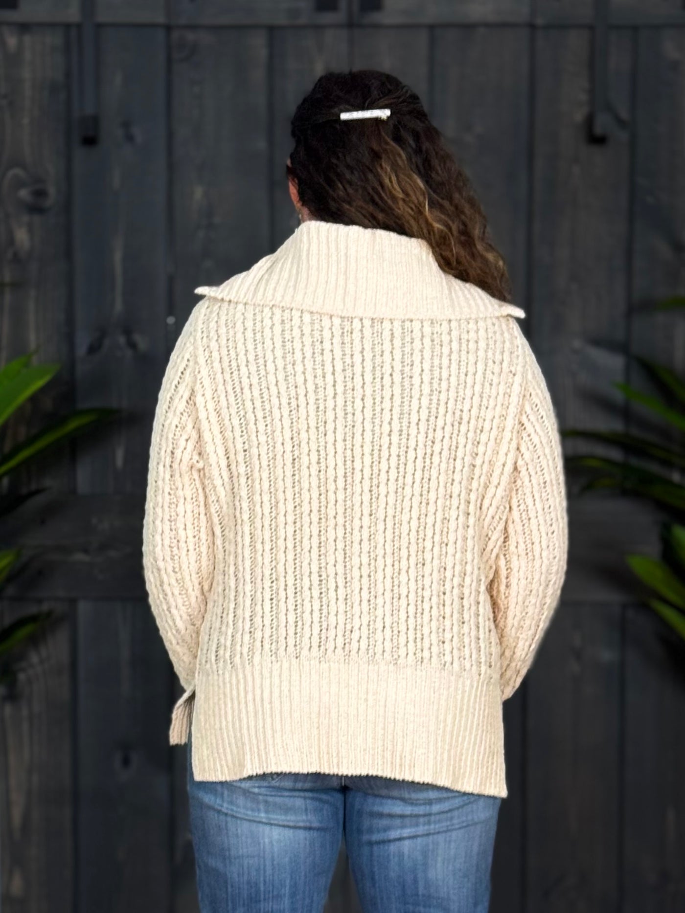 Weave Your Way Sweater By Simply Southern - Parchment