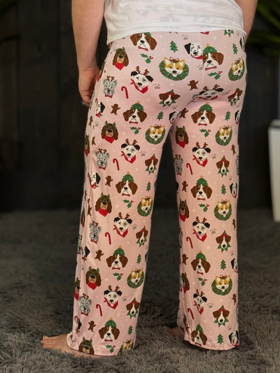 Holiday Lounge Wear By Amanda Blu - Santa Pups Pants