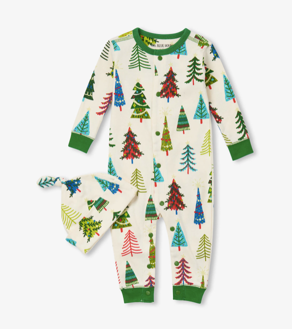 Family Pajama Sets In Christmas Trees