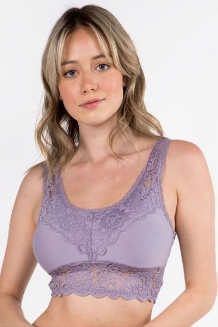 Little Bit Of Lace Bralette in Lavender