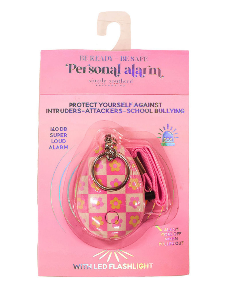 On The Go Girl Gear By Simply Southern - Personal Alarm / Checker Flower