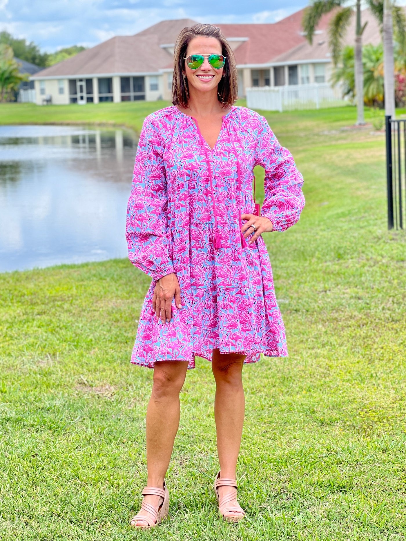 Let's Flamingle Dress By Simply Southern