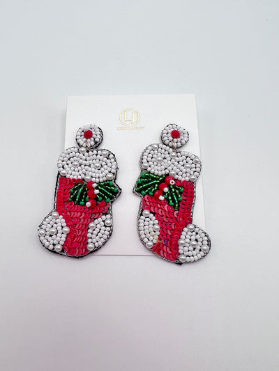 Holiday Jewelry Collection - Earrings / Red Stockings