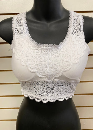 Little Bit Of Lace Bralette in White