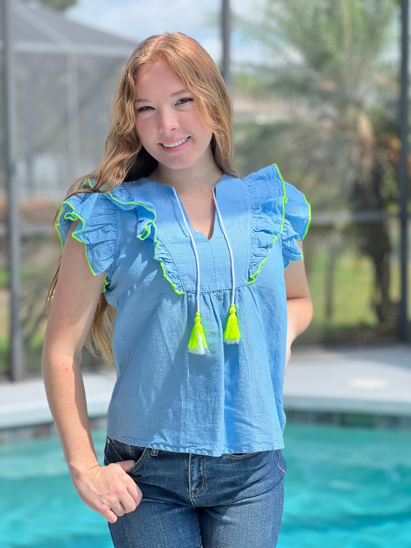 The Alexa Popover Top In Ticking By Hatley