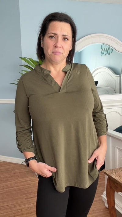 The Lizzy Top In Olive By Dear Scarlett