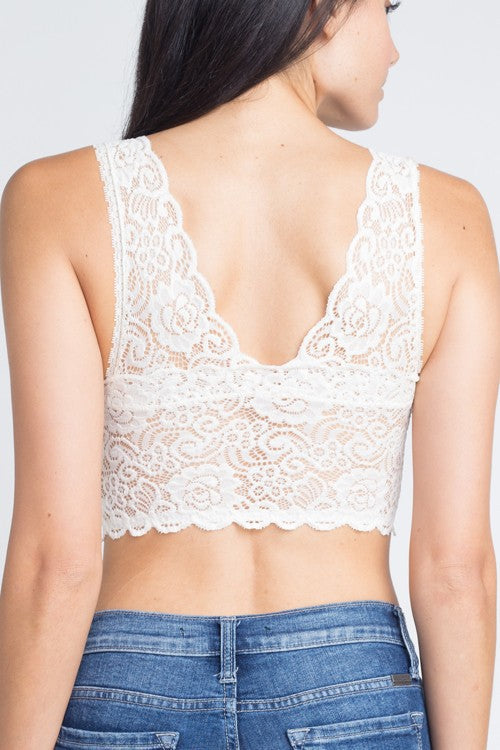 Little Bit Of Lace Bralette in White