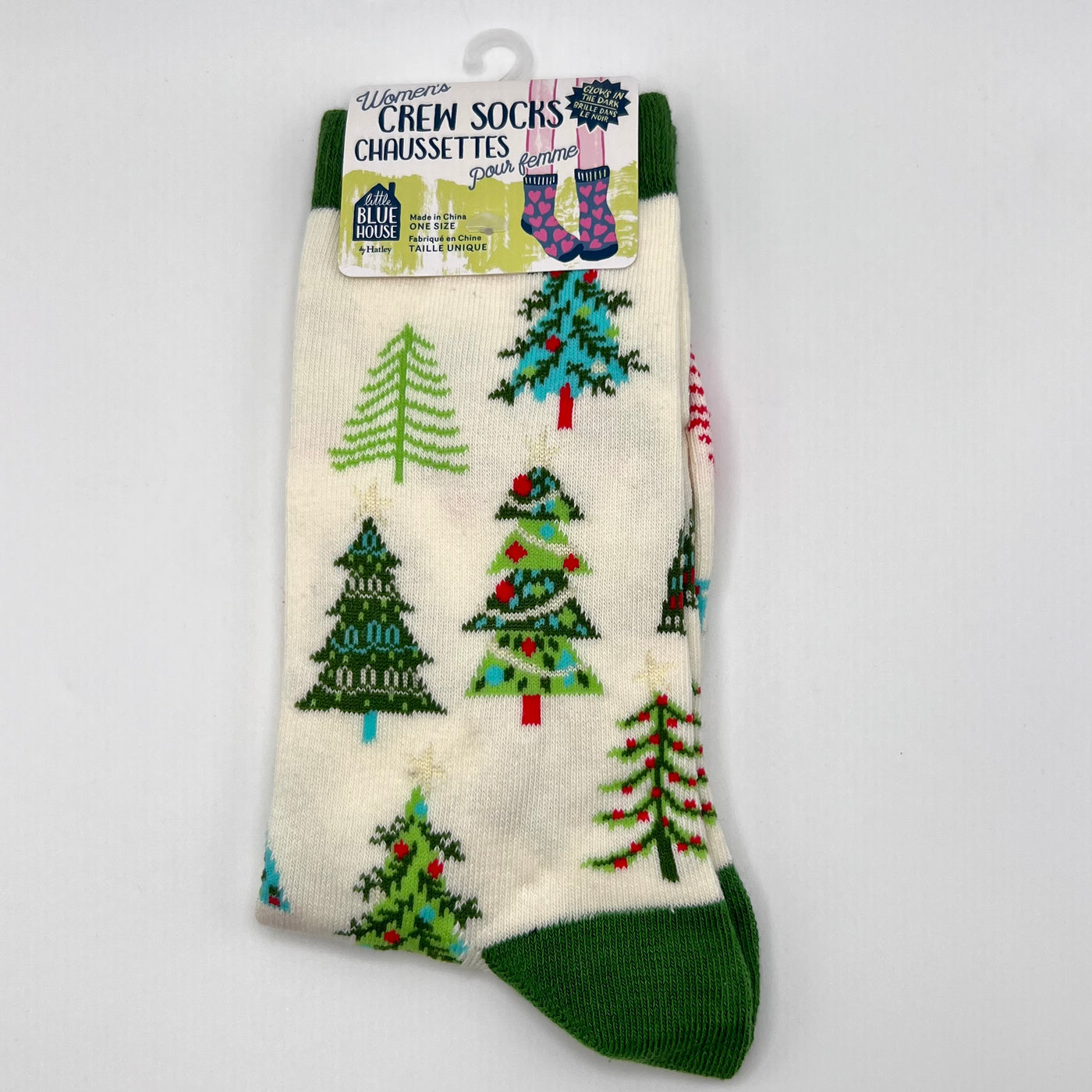 Holiday Crew Socks - Women's - Christmas Trees