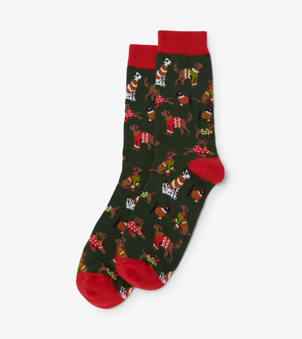 Holiday Crew Socks - Men's - Woofing Christmas