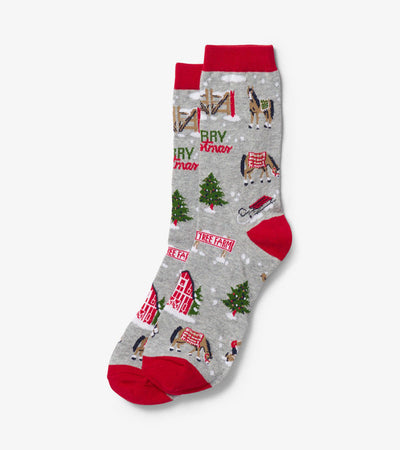 Holiday Crew Socks - Women's - Country Christmas