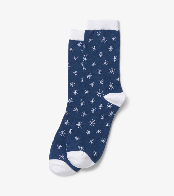 Holiday Crew Socks - Women's - Falling Snowflakes