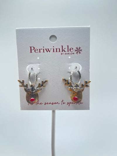 Holiday Collection by Periwinkle - Two Tone Rudolph Hoop