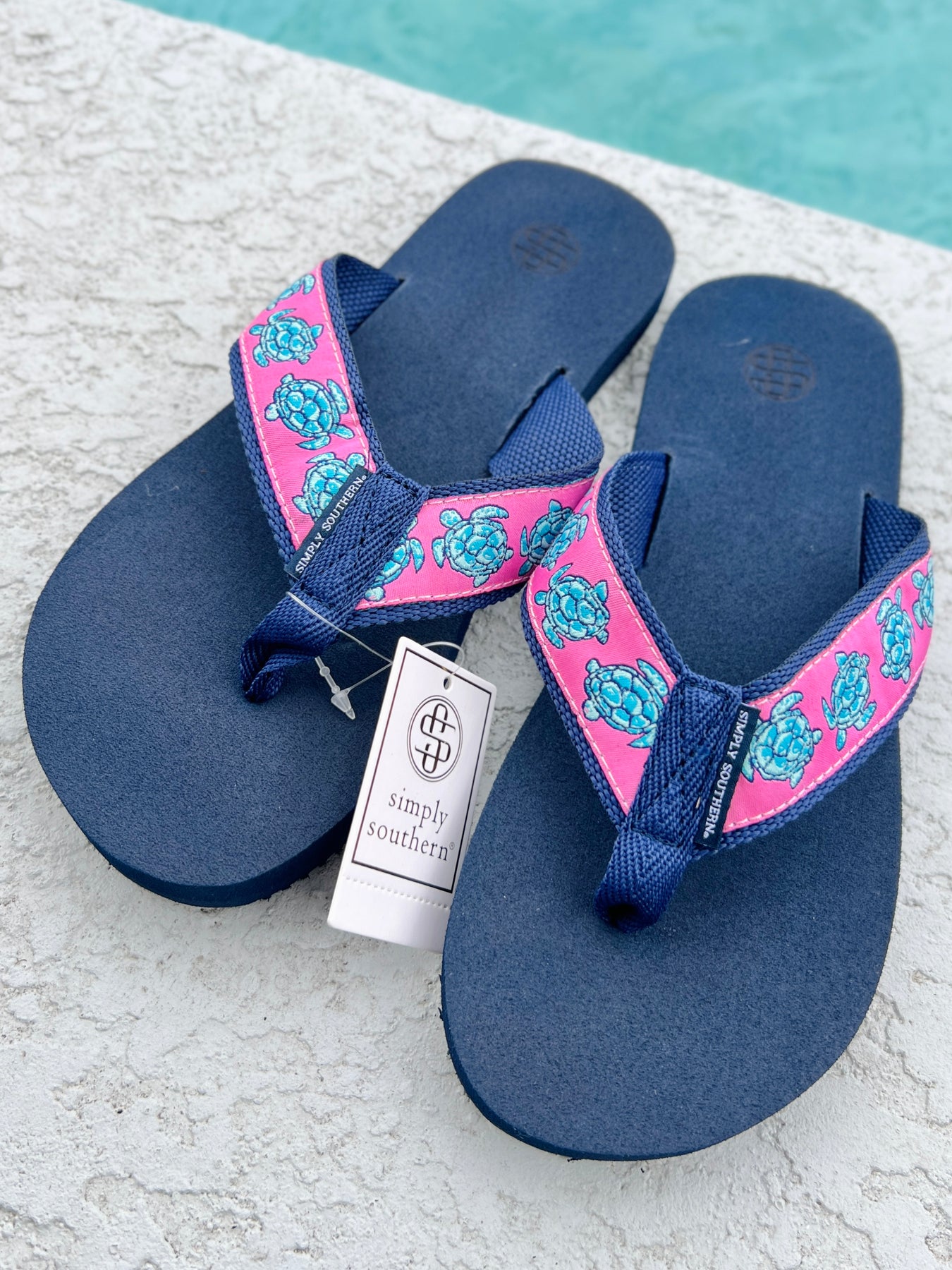 Simply Southern Flip Flops for Women - Asphalt