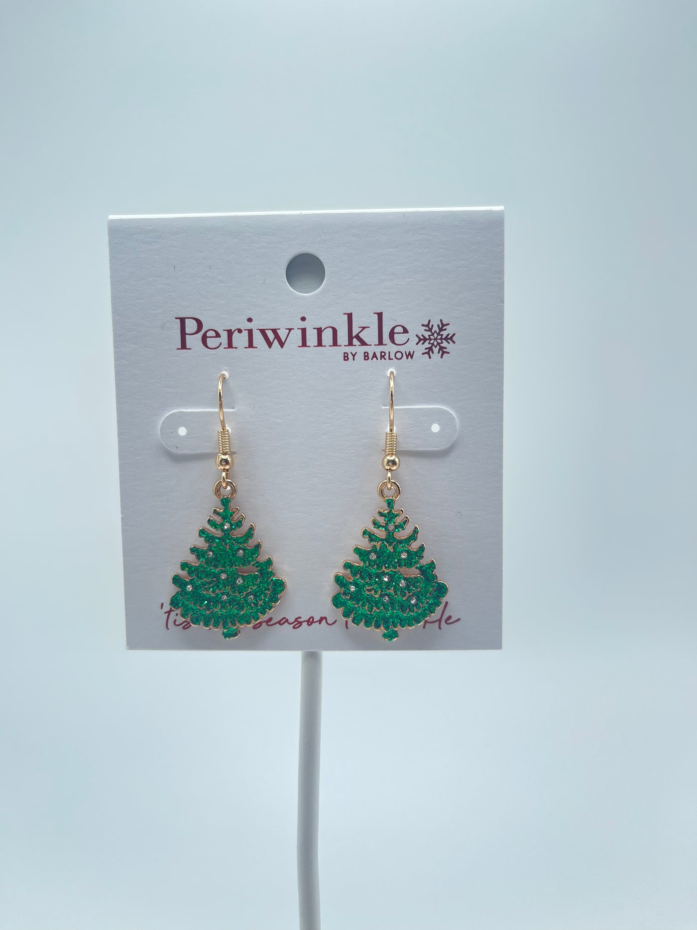 Holiday Collection by Periwinkle - Gold With Green Glitter Trees